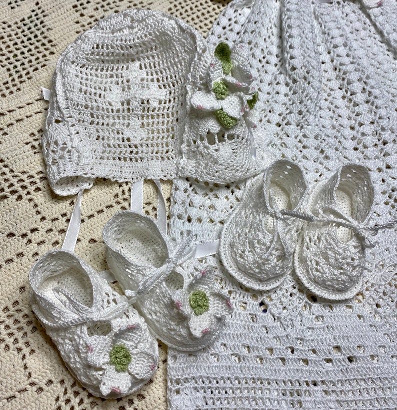 Crochet Baby Lia Kristina Christening and Booties Etsy