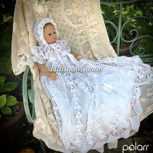 Crochet gown Heirloom christening pattern, christening dress, baby pattern, christening pattern, baby, baby dress, crochet pattern, baby