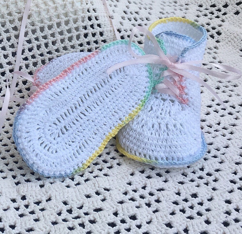 Crochet booties Baby high top pattern, baby shoes, baby bootie, christening booties, crochet pattern, thread booty, baby pattern, baby image 9