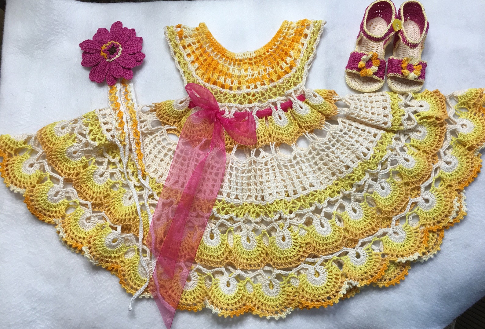 Crochet Fantail Summer Dress Pattern Crochet Yoke Dress Baby - Etsy