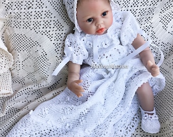 Crochet gown Baby Josie christening pattern, baby blessing outfit, baby baptism gown, pdf downloadable crochet pattern, blessing gown,