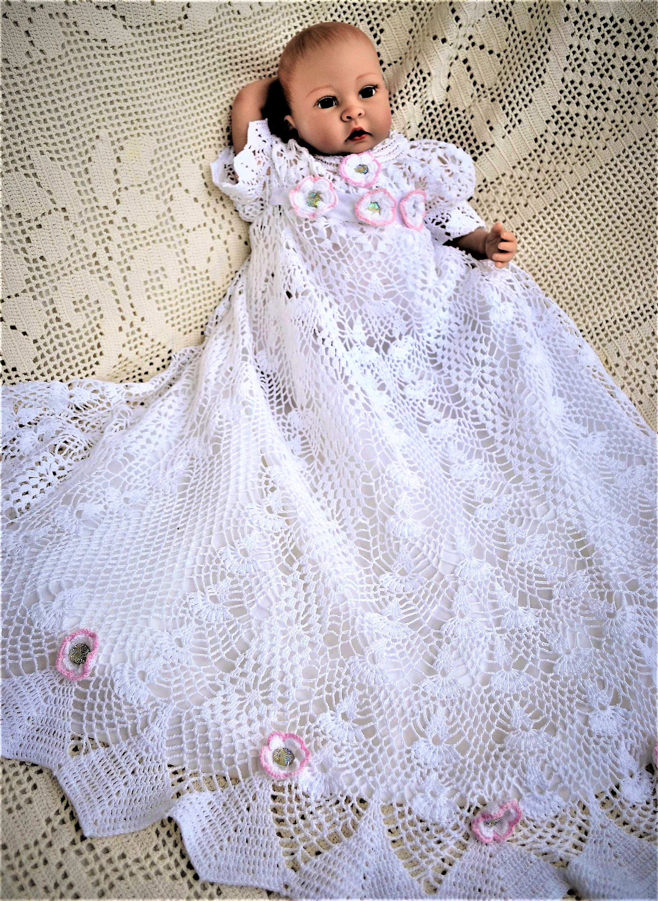 Crochet gown Heirloom christening pattern christening dress Etsy
