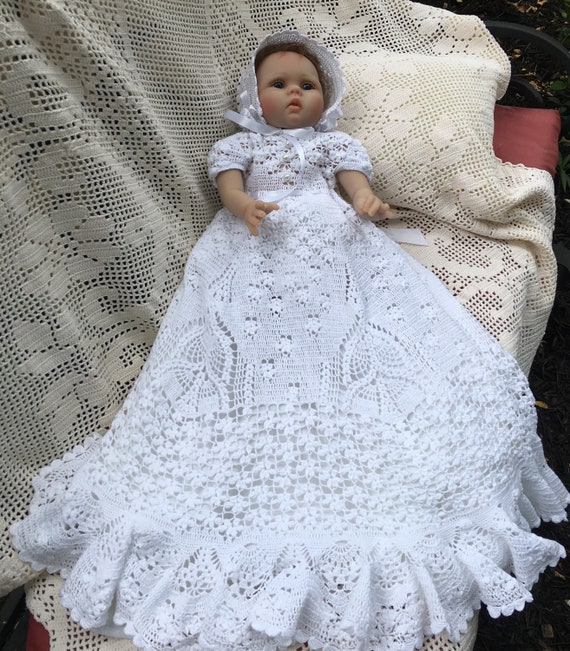 crochet baptism gown