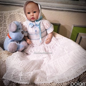 Crochet gown Baby Liam boy thread christening pattern, baby crochet, boy christening pattern, baptism crochet, christening, thread crochet