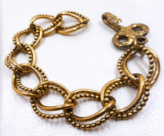 Vintage Goldtone Chain Necklace & Bracelet, Zenta… - image 5