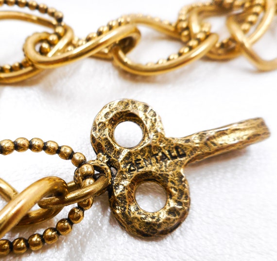 Vintage Goldtone Chain Necklace & Bracelet, Zenta… - image 4