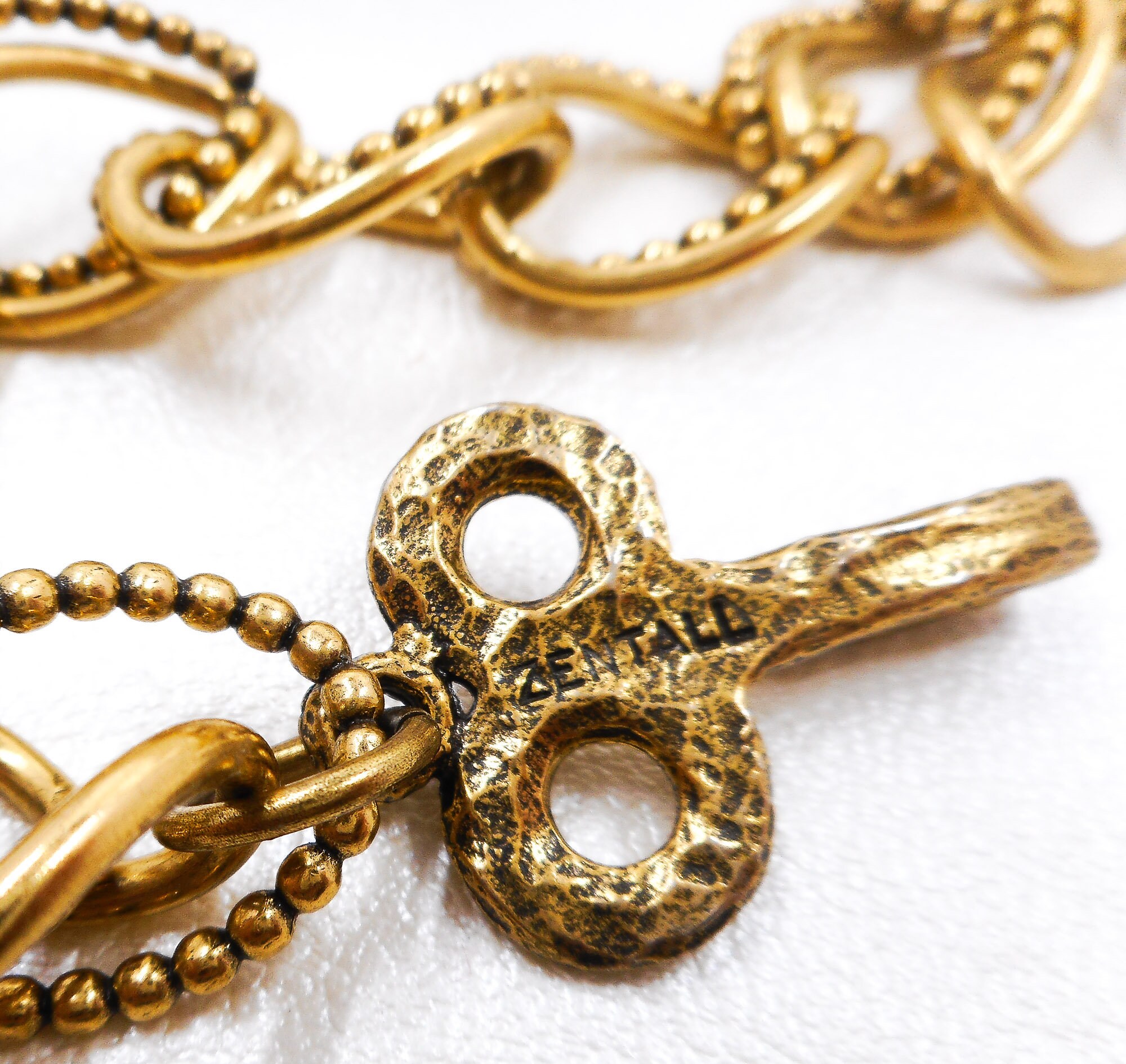 Vintage Goldtone Chain Necklace & Bracelet, Zentall, 80's Vintage Goldtone Chain Necklace & Bracelet, Zentall, 80's