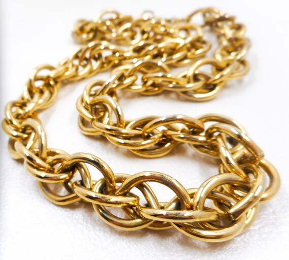 Vintage Goldtone Chain Necklace & Bracelet, Zenta… - image 7