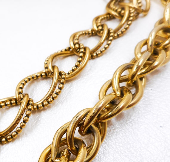 Vintage Goldtone Chain Necklace & Bracelet, Zenta… - image 3