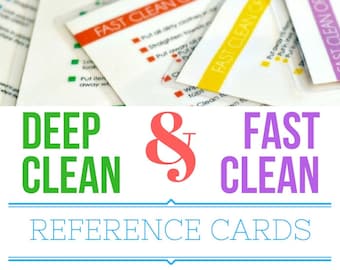 Cartes de référence imprimables pour le nettoyage en profondeur et le nettoyage rapide