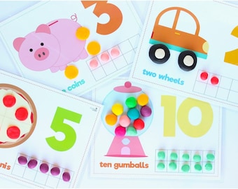 Counting Activities Play Dough Mats