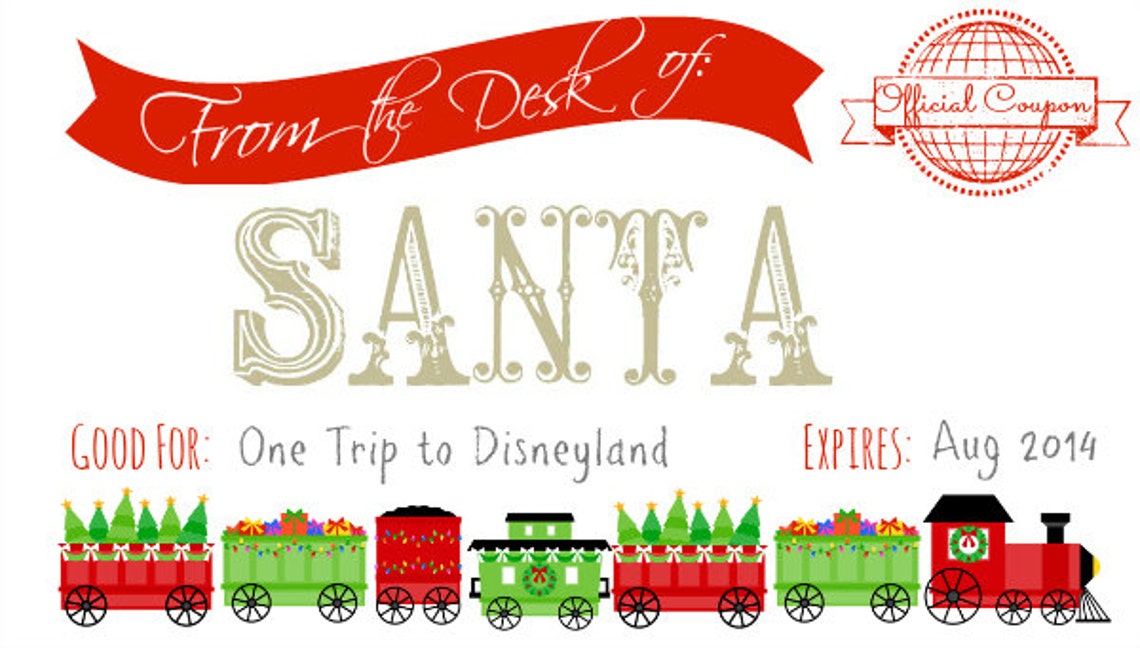 Printable Santa Coupon for Christmas Etsy