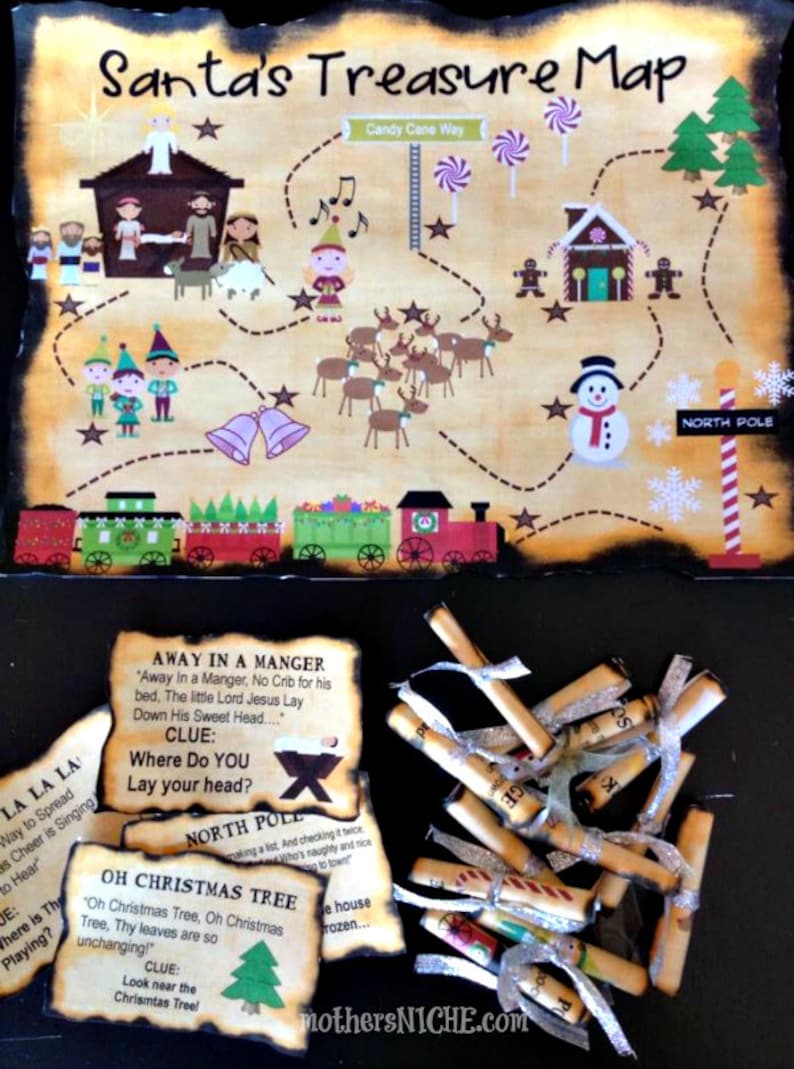 Santa's Christmas Treasure Hunt Clues Printables image 2