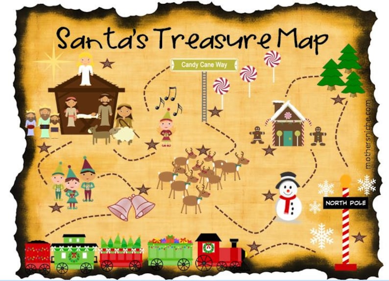 Santa's Christmas Treasure Hunt Clues Printables Etsy