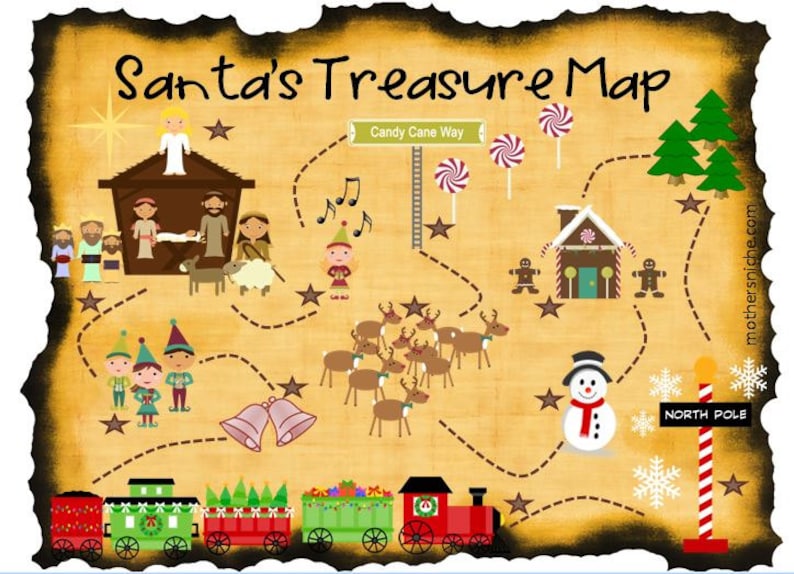 Santa's Christmas Treasure Hunt Clues Printables image 1