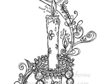 Serenity Jasper Landscape Printable Coloring Page Canoe | Etsy