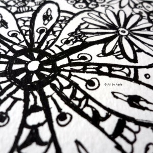 Mandala Healing Art Manadala Flower Print Nursery Mandala Print Healing Pattern Drawing Hand Cut Watercolor Paper image 2