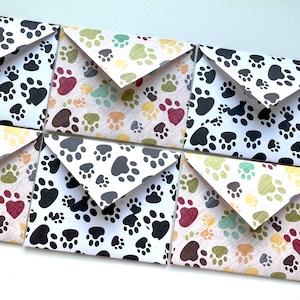 Pawprints Mini Envelopes: Gift Card, Thank You Notes (Set of 4)