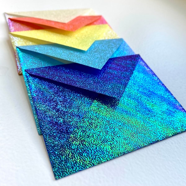 Iridescent Mini Envelopes // SET OF 5 // Gift Card Holders // RSVP // Save The Date // Thank You Cards // Flower Love Notes // 5 colors