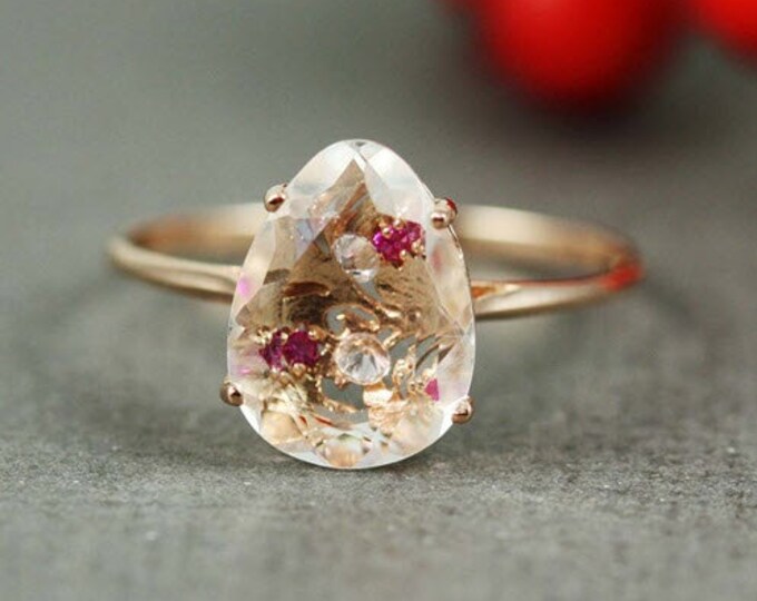 Detailed White Quartz Ring Etsy