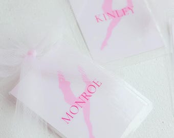 Custom Dance Bag Tag: Personalized Ballet Birthday Favor