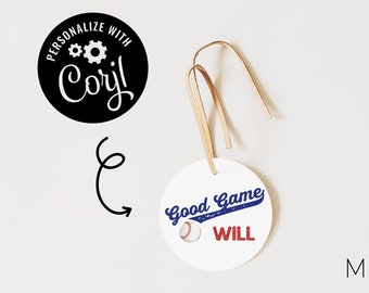 Personalized Baseball Favor Tag: Rookie of the Year Party (Digital Download)