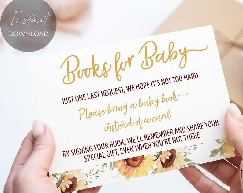 Cowgirl Sunflower Books for Baby Card Saddle up baby shower Country Rustic Sunflowers Girl Invitations Digital Download