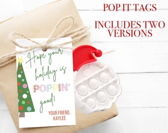 Christmas Pop it Tag, Poppin Christmas, Teacher School Gift Tag, Pop it toy, Merry Christmas - Digital Download