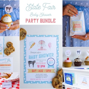 State Fair Baby Shower Bundle, Editable Baby Shower Invitation, Baby Boy, Baby Girl, Farm Shower - INSTANT DOWNLOAD