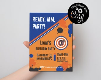 Nerf Invitation Instant Download Etsy
