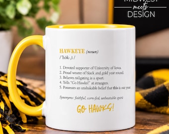 Iowa Hawkeye Fan Mug 11 oz., University of Iowa Coffee Mug, Hawkeye Fan Gift, Iowa Football Mug, Iowa Gift