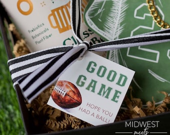 Watercolor Football Favor Tag: Touchdown Treats (Digital Download)