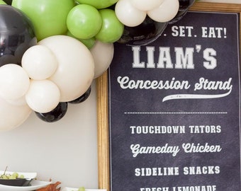 Football Concession Sign: Tailgate Birthday Party Decor (Digital Download)