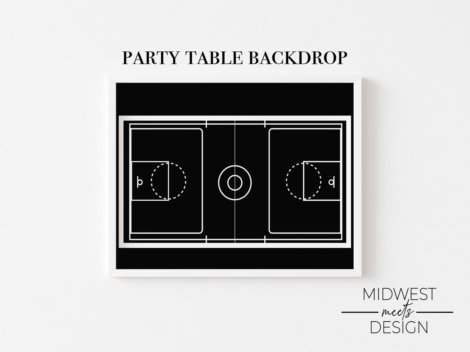 Printable Basketball Court Birthday Backdrop Basketball Party 36x48