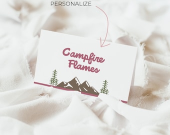 Happy Camper Birthday Food Label Template: Editable First Birthday Stickers (Digital Download)