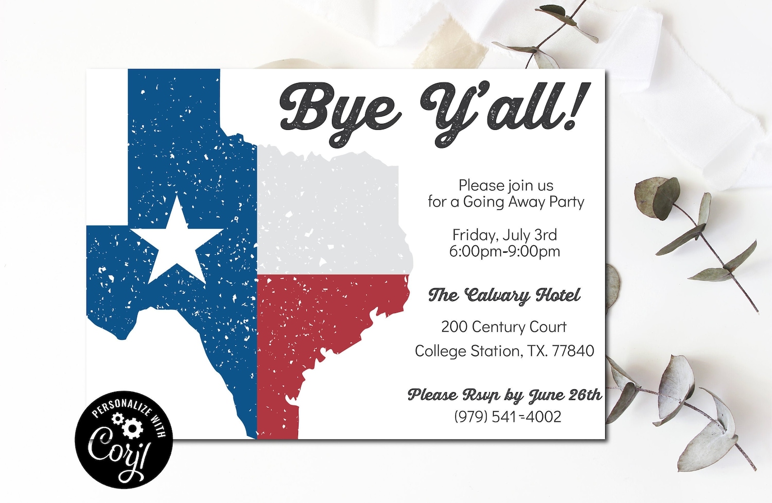 Texas Going Away Invitation Template Texas BBQ Moving Party Etsy