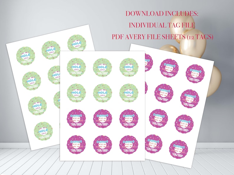 Donut Tags Printable