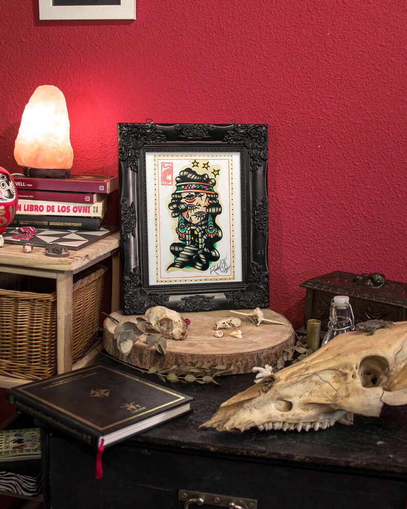 Handmade Tattoo Art Print Madness. Traditional Flash Sheet, Psychedelic