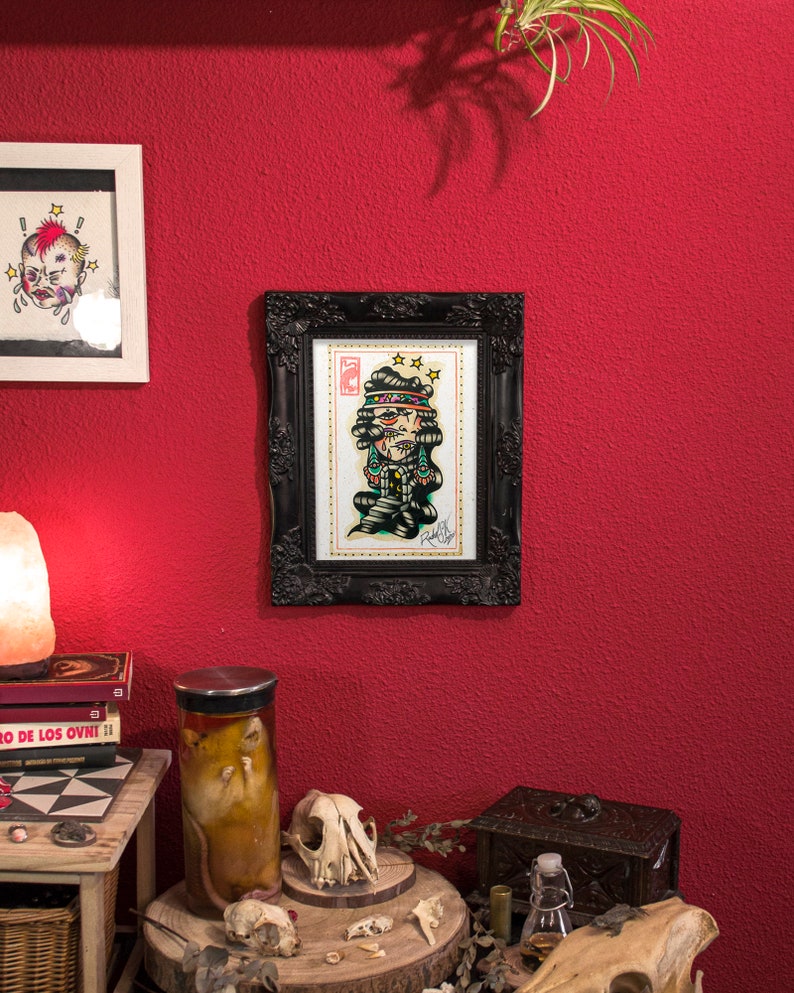 Handmade Tattoo Art Print Madness. Traditional Flash Sheet, Psychedelic