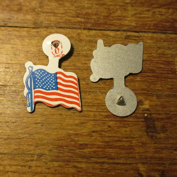 Estate Sale Find !!! Small Metal American Flag Tacks Giveaway when you Voted 1940-50s  Selling as a set of 4