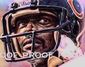 New Walter Payton Chicago Bears Art Print 12x18 LE 50