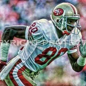 Rare Jerry Rice 49ers Art Illus Print 12x18 LE 50