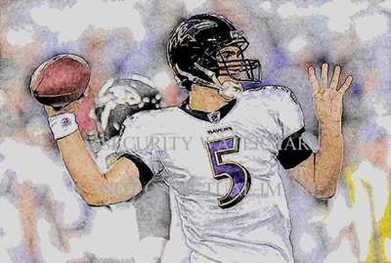 New Joe Flacco Baltimore Ravens Rare Art Lithograph Canada