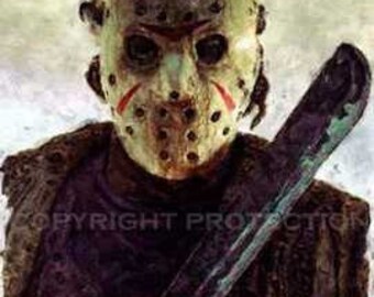 Rare Jason Friday the 13th Art Print,12x18,signed and numb by artist, only 50