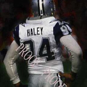 Rare Charles Haley 12x18 artist signed Art Litho LE