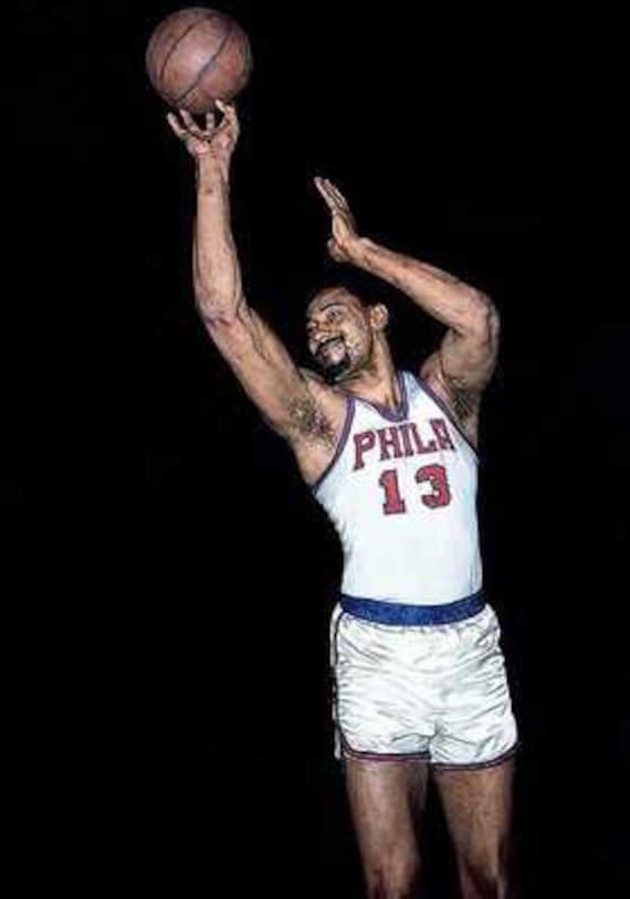 NBA フィラデルフィア・76ers ウィルト・チェンバレン選手　ユニフォーム ウィルト・チェンバレン フィラデルフィア 76ers レアアートプリント