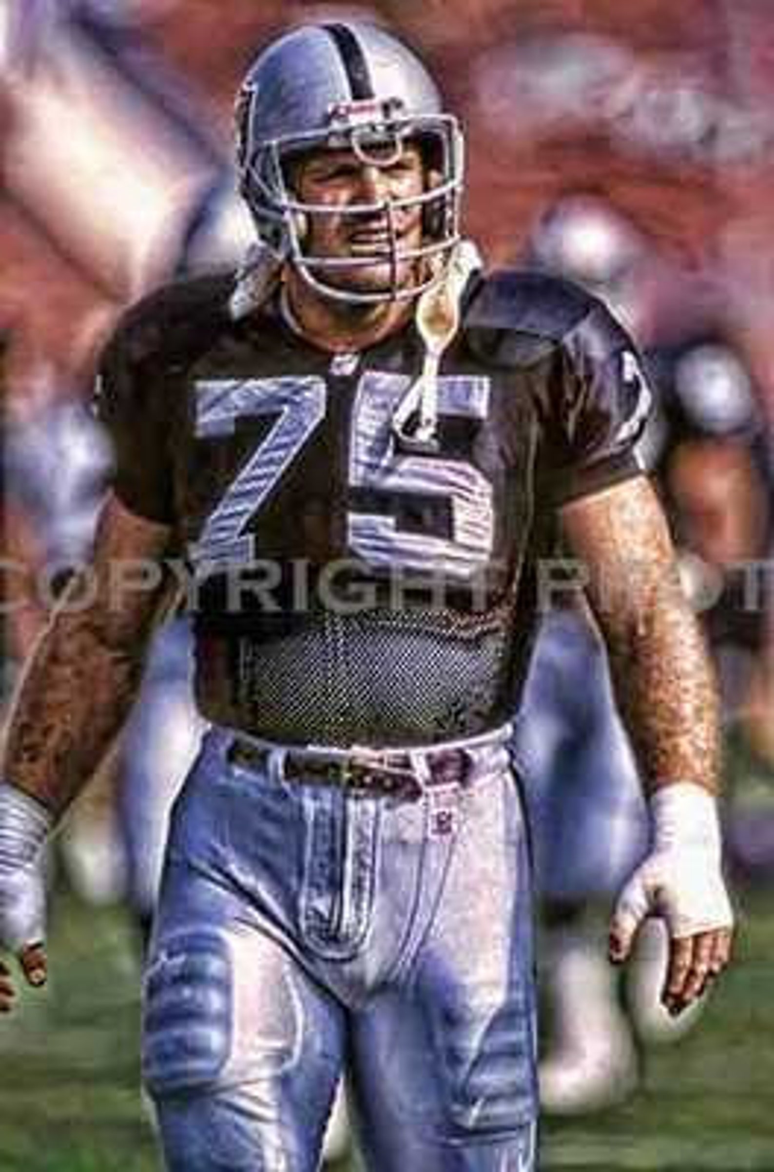 Rare Howie Long Raiders Art Illus Print 12x18 LE 50 Etsy