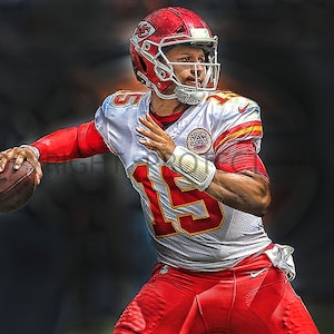 Patrick Mahomes Kansas City Chiefs Art Print, New & Rare, Limited to only 50 prints. Signed and Numbered by the artist!