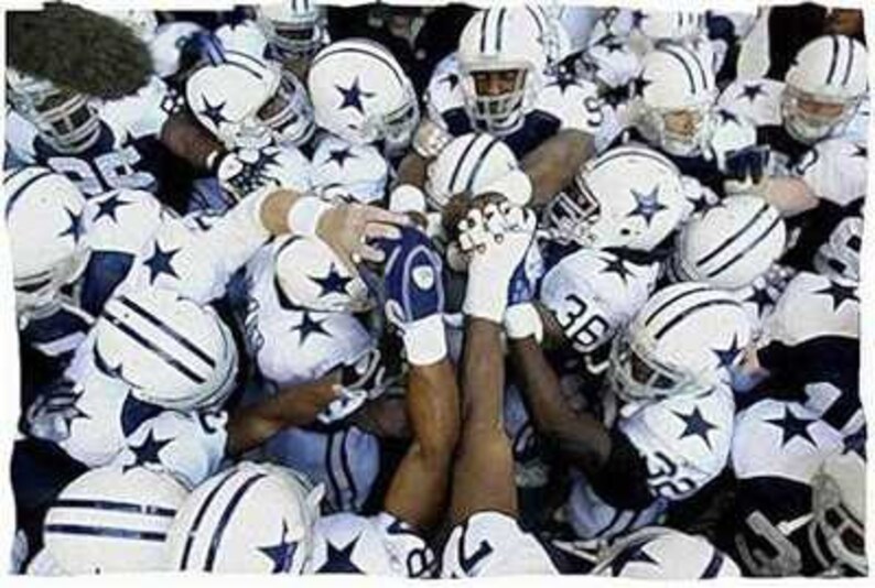 Very Rare Art Retro Dallas Cowboys NFL Huddle Only 50 Etsy