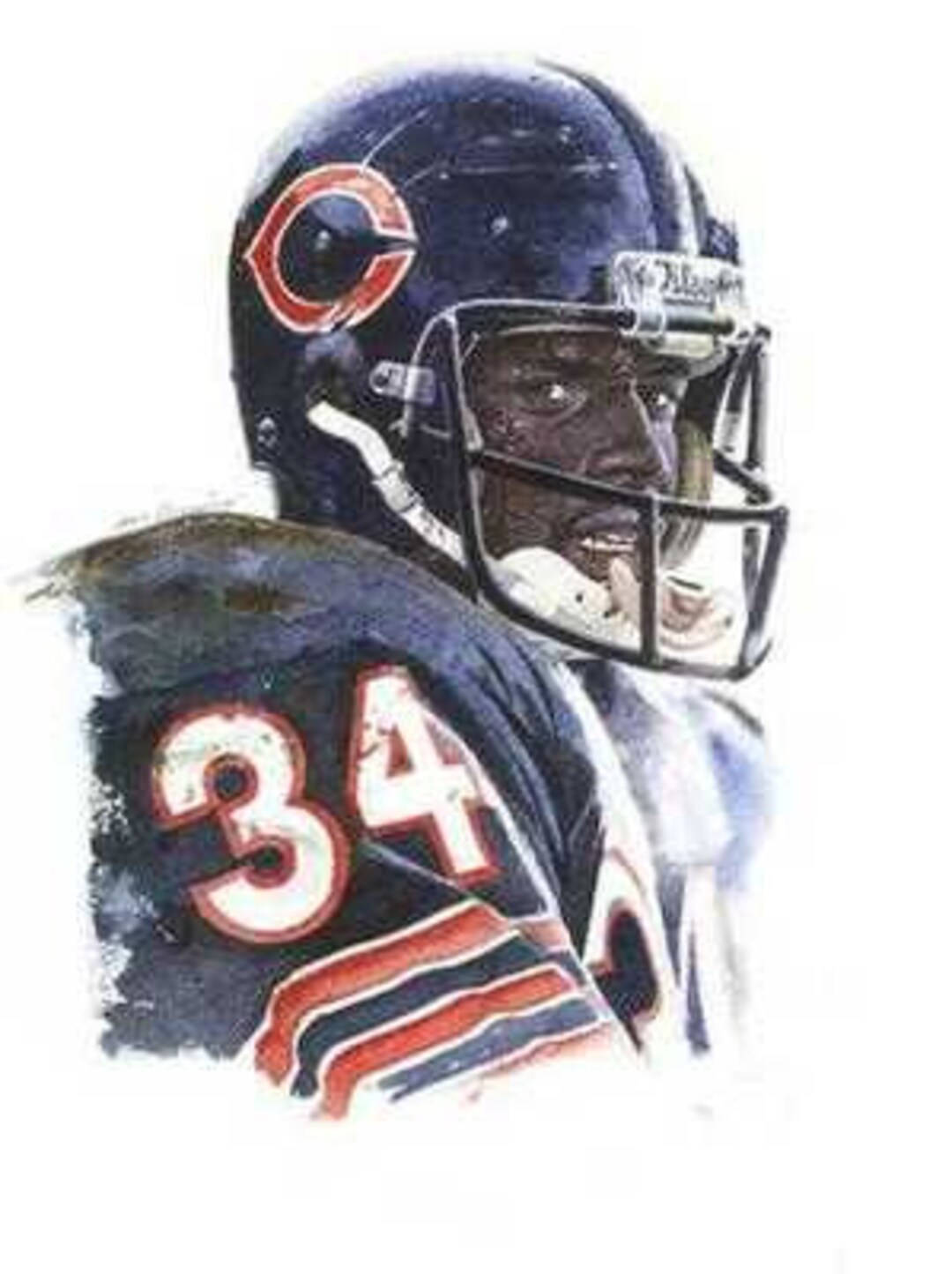 Affiche Vintage Walter Payton #4285 Chicago Bears Années 80 - Format 23x34 Pouces - Original Officiel